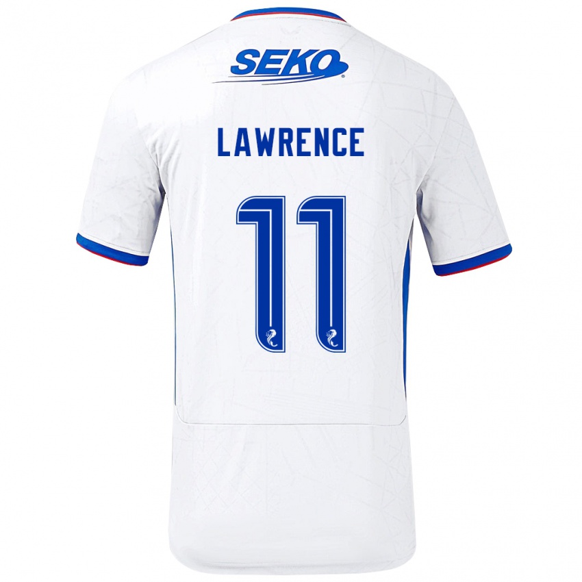 Enfant Maillot Tom Lawrence #11 Blanc Bleu Tenues Extérieur 2024/25 T-Shirt Belgique