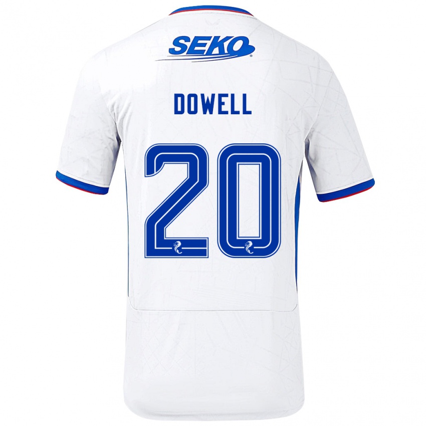 Kinderen Kieran Dowell #20 Wit Blauw Uitshirt Uittenue 2024/25 T-Shirt België