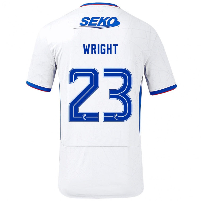 Enfant Maillot Scott Wright #23 Blanc Bleu Tenues Extérieur 2024/25 T-Shirt Belgique