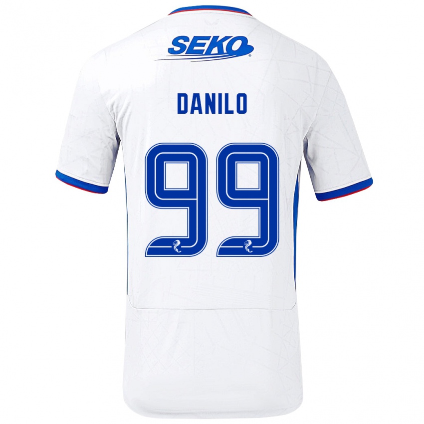 Enfant Maillot Danilo #99 Blanc Bleu Tenues Extérieur 2024/25 T-Shirt Belgique