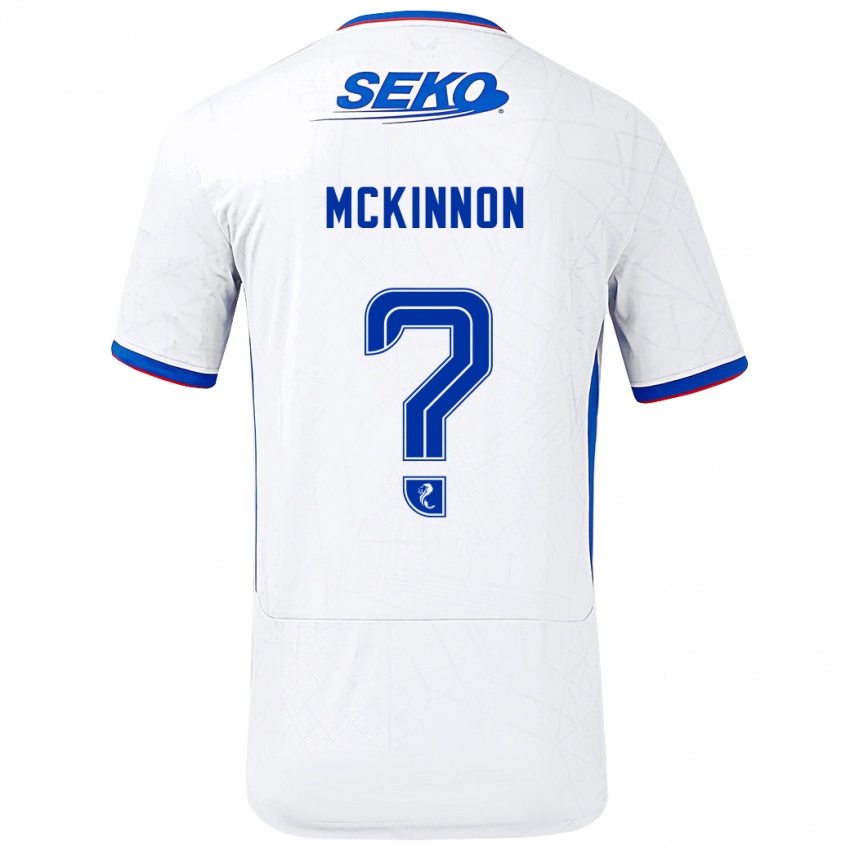 Enfant Maillot Cole Mckinnon #0 Blanc Bleu Tenues Extérieur 2024/25 T-Shirt Belgique