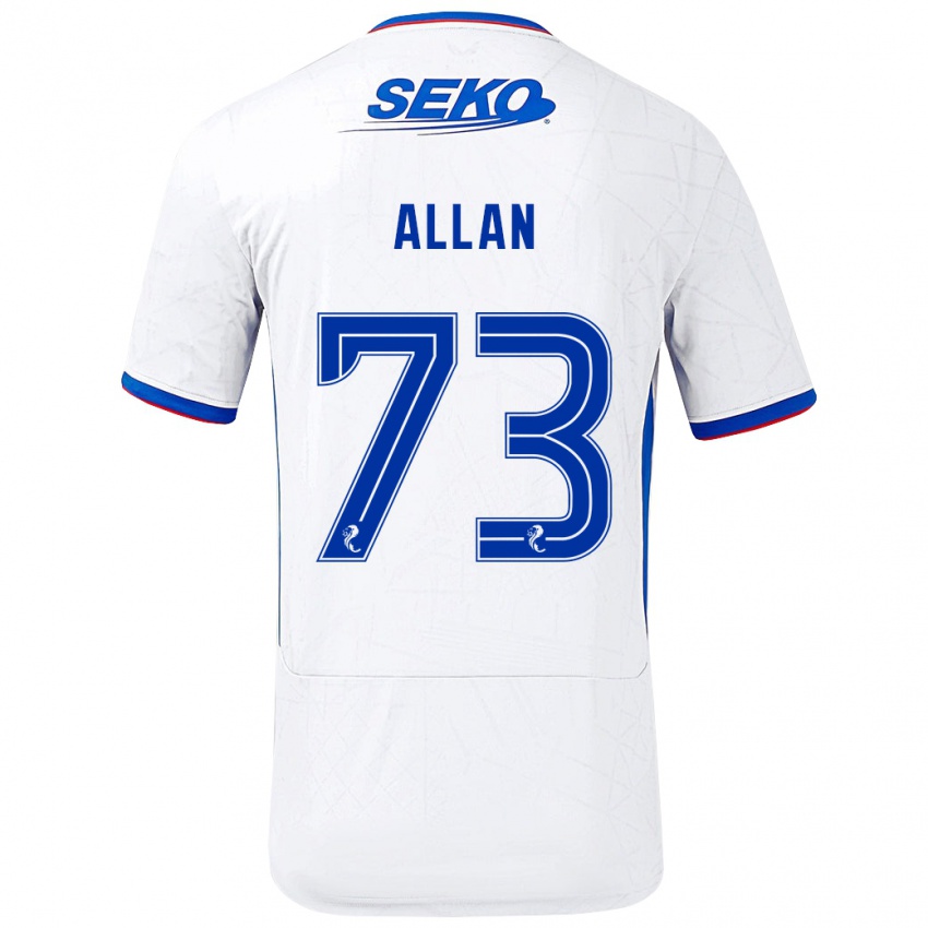 Enfant Maillot Connor Allan #73 Blanc Bleu Tenues Extérieur 2024/25 T-Shirt Belgique