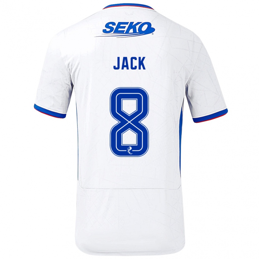 Enfant Maillot Ryan Jack #8 Blanc Bleu Tenues Extérieur 2024/25 T-Shirt Belgique