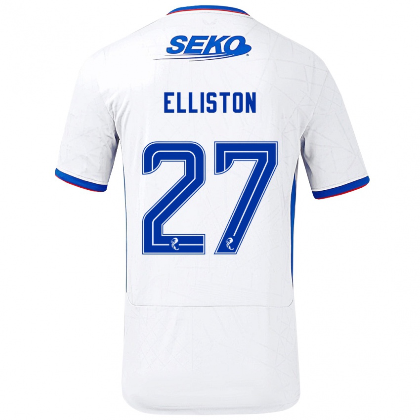 Enfant Maillot Maddie Elliston #27 Blanc Bleu Tenues Extérieur 2024/25 T-Shirt Belgique