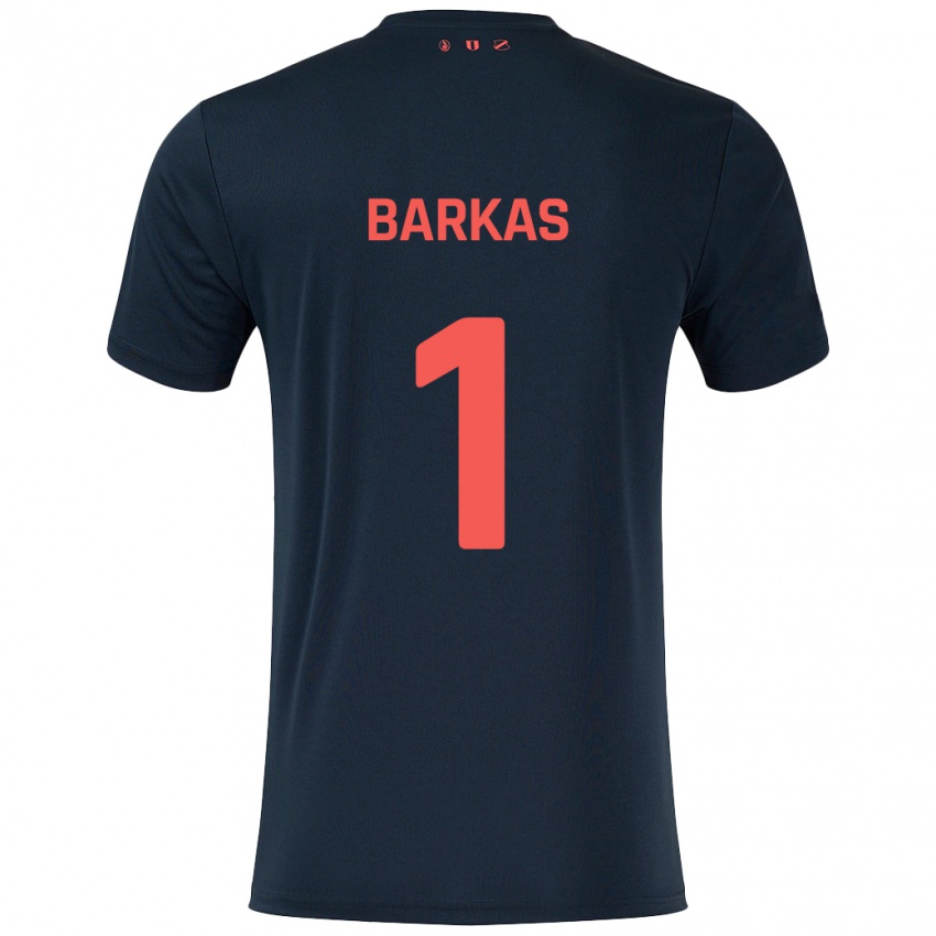 Kinderen Vasilios Barkas #1 Zwart Rood Uitshirt Uittenue 2024/25 T-Shirt België