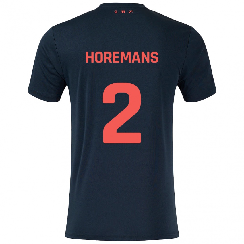 Kinderen Siebe Horemans #2 Zwart Rood Uitshirt Uittenue 2024/25 T-Shirt België