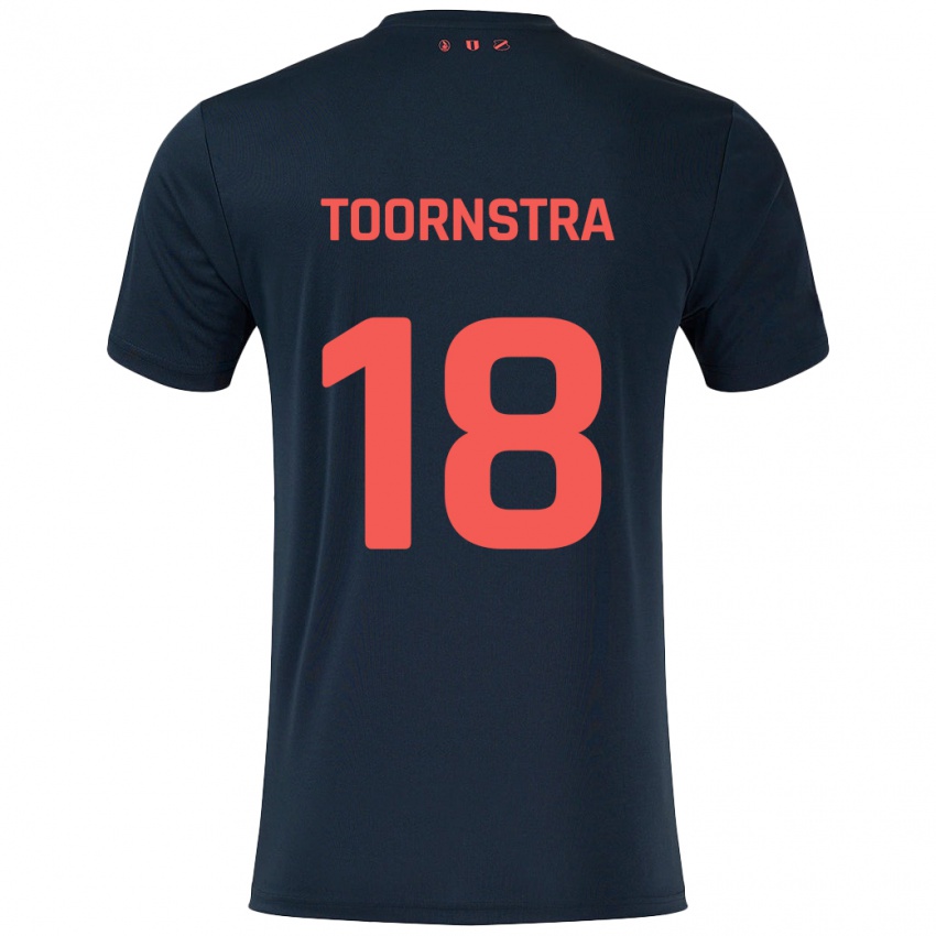 Kinderen Jens Toornstra #18 Zwart Rood Uitshirt Uittenue 2024/25 T-Shirt België