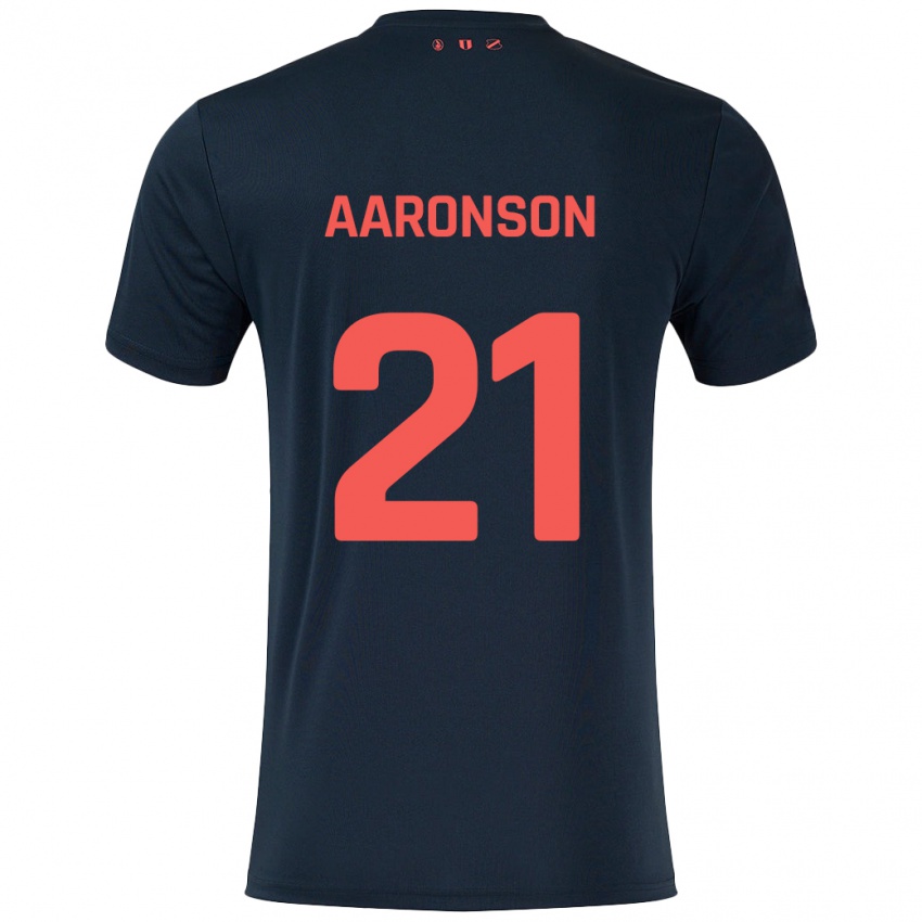 Kinderen Paxten Aaronson #21 Zwart Rood Uitshirt Uittenue 2024/25 T-Shirt België