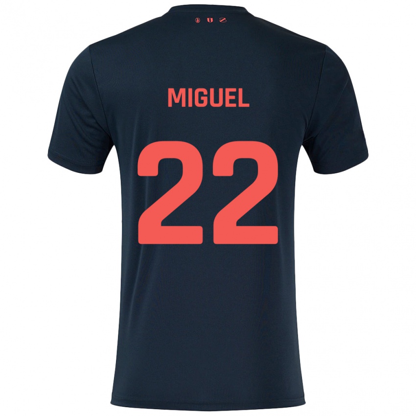 Kinderen Miguel Rodríguez #22 Zwart Rood Uitshirt Uittenue 2024/25 T-Shirt België