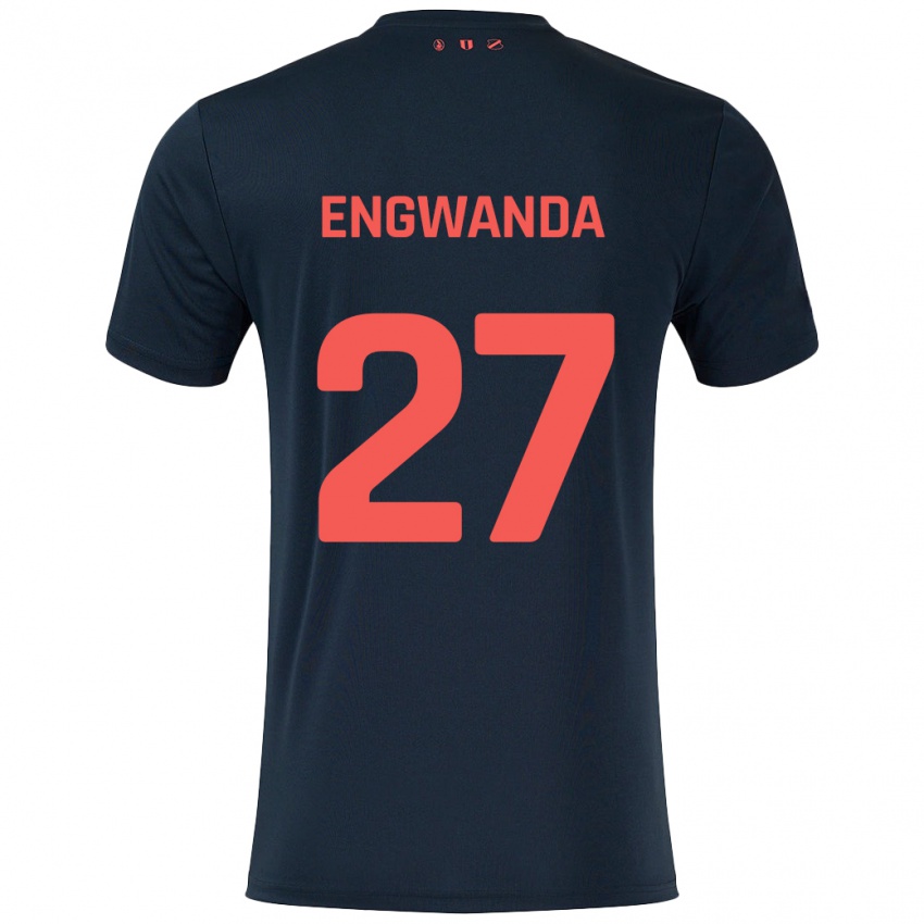 Kinderen Alonzo Engwanda #27 Zwart Rood Uitshirt Uittenue 2024/25 T-Shirt België