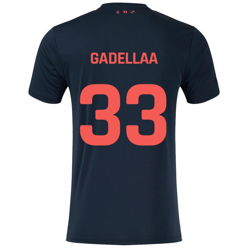 Kinderen Kevin Gadellaa #33 Zwart Rood Uitshirt Uittenue 2024/25 T-Shirt België