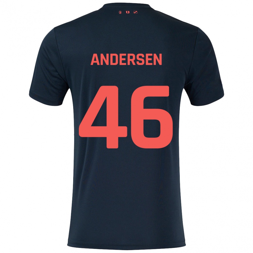 Kinderen Silas Andersen #46 Zwart Rood Uitshirt Uittenue 2024/25 T-Shirt België