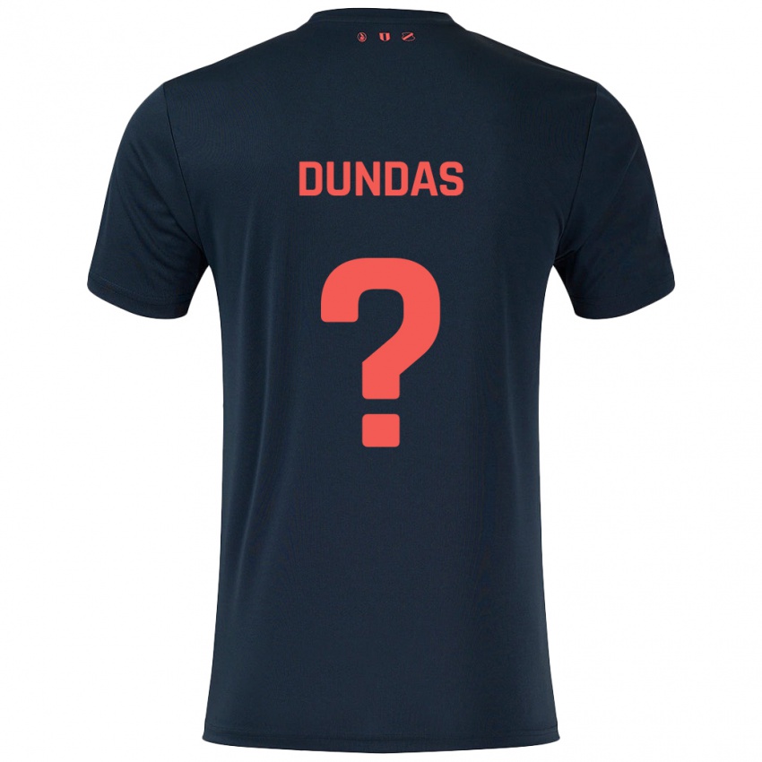 Kinderen Noa Dundas #0 Zwart Rood Uitshirt Uittenue 2024/25 T-Shirt België