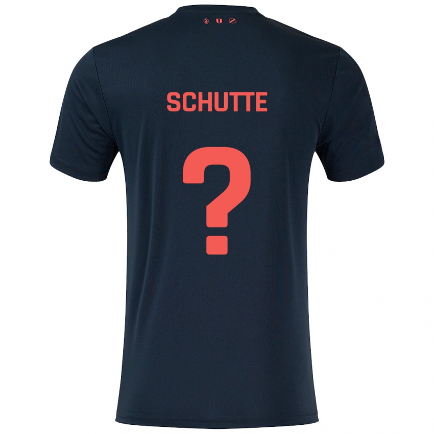 Kinderen Olivier Schutte #0 Zwart Rood Uitshirt Uittenue 2024/25 T-Shirt België