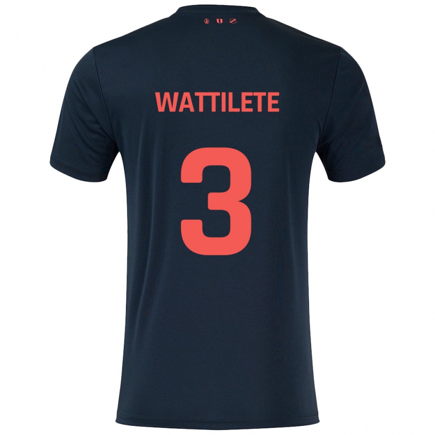 Kinderen Julia Wattilete #3 Zwart Rood Uitshirt Uittenue 2024/25 T-Shirt België