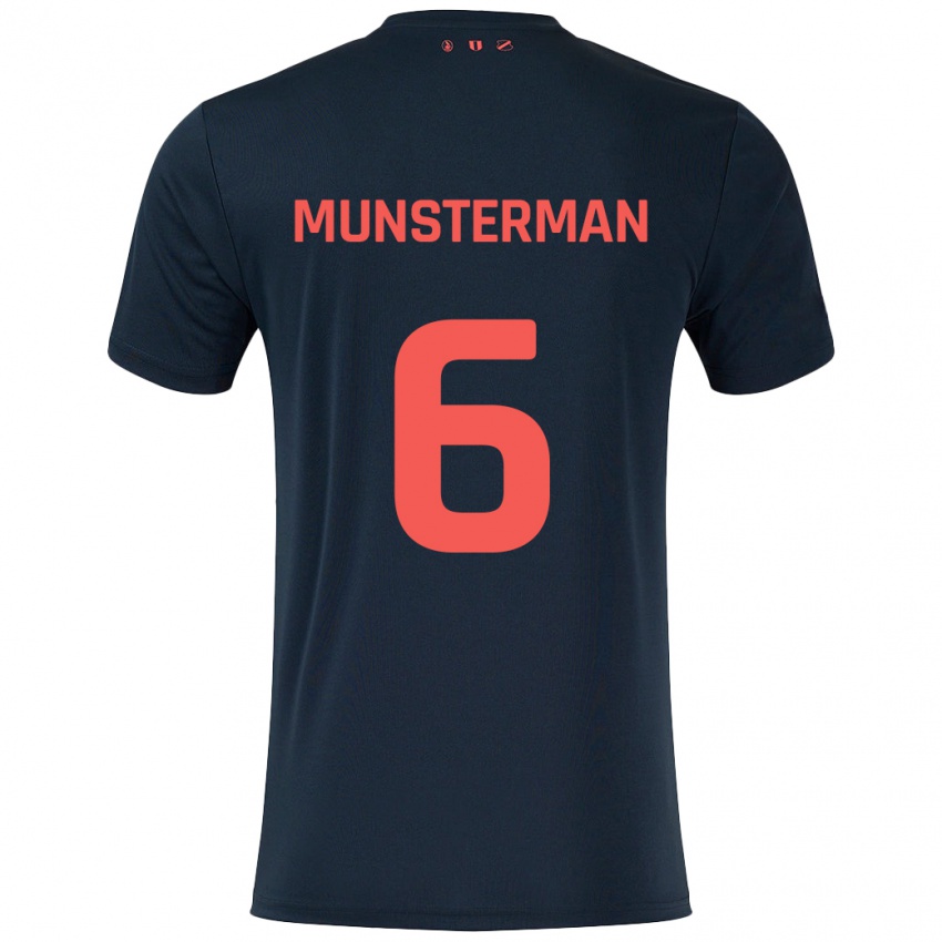 Kinderen Marthe Munsterman #6 Zwart Rood Uitshirt Uittenue 2024/25 T-Shirt België