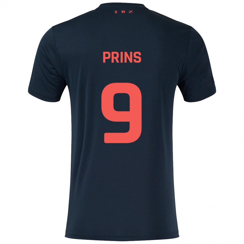 Kinderen Femke Prins #9 Zwart Rood Uitshirt Uittenue 2024/25 T-Shirt België