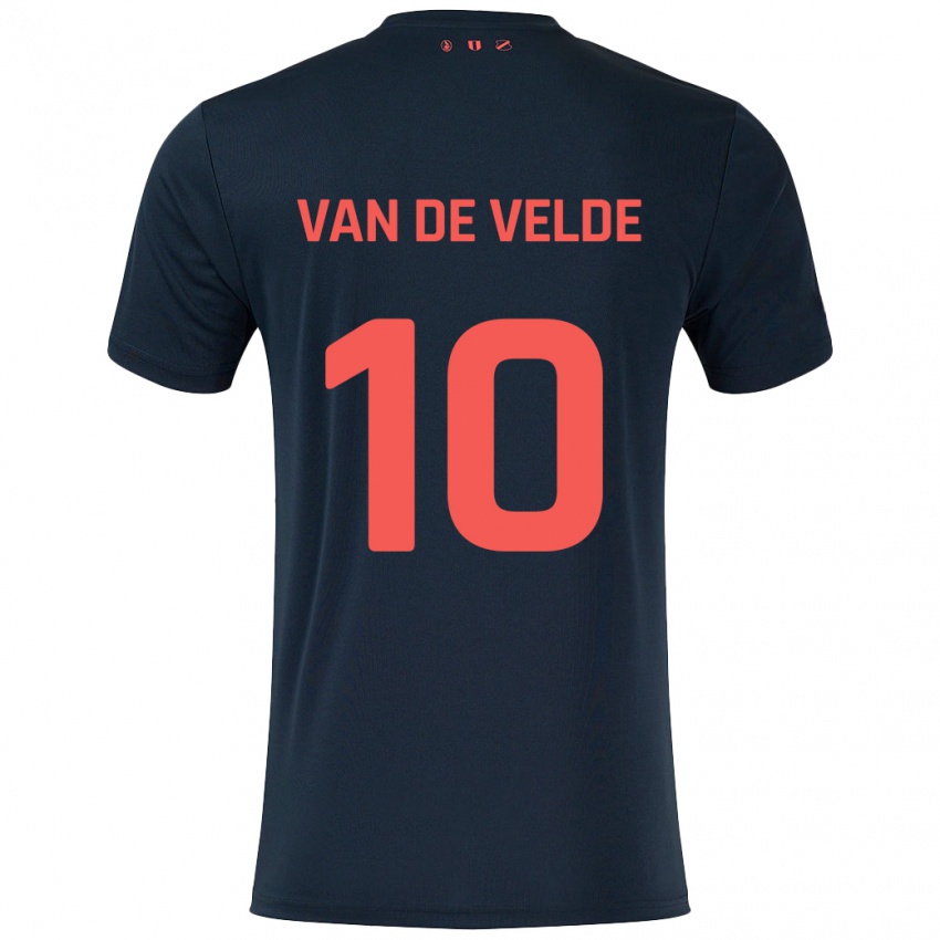 Kinderen Senne Van De Velde #10 Zwart Rood Uitshirt Uittenue 2024/25 T-Shirt België