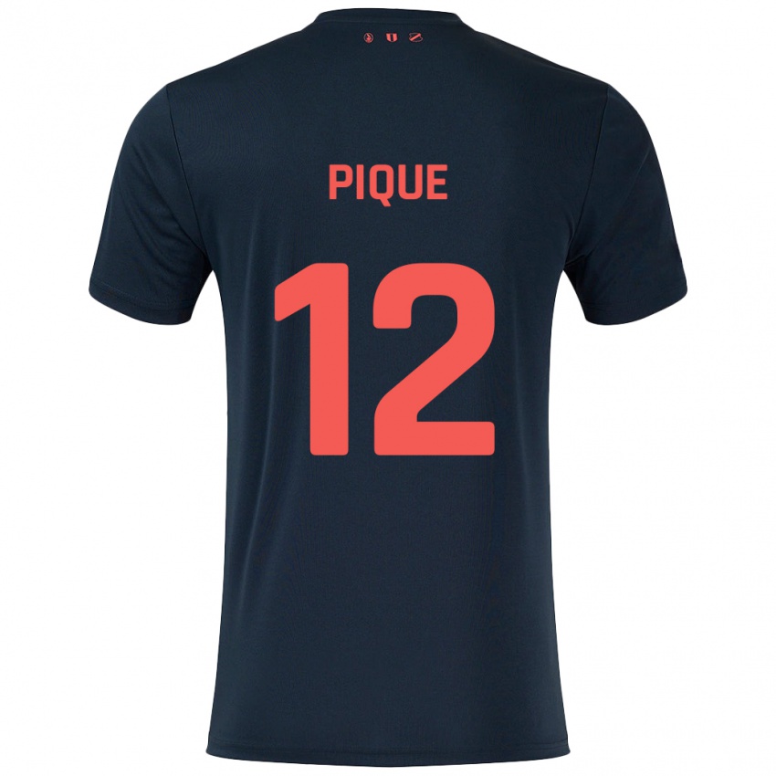 Kinderen Naomi Piqué #12 Zwart Rood Uitshirt Uittenue 2024/25 T-Shirt België