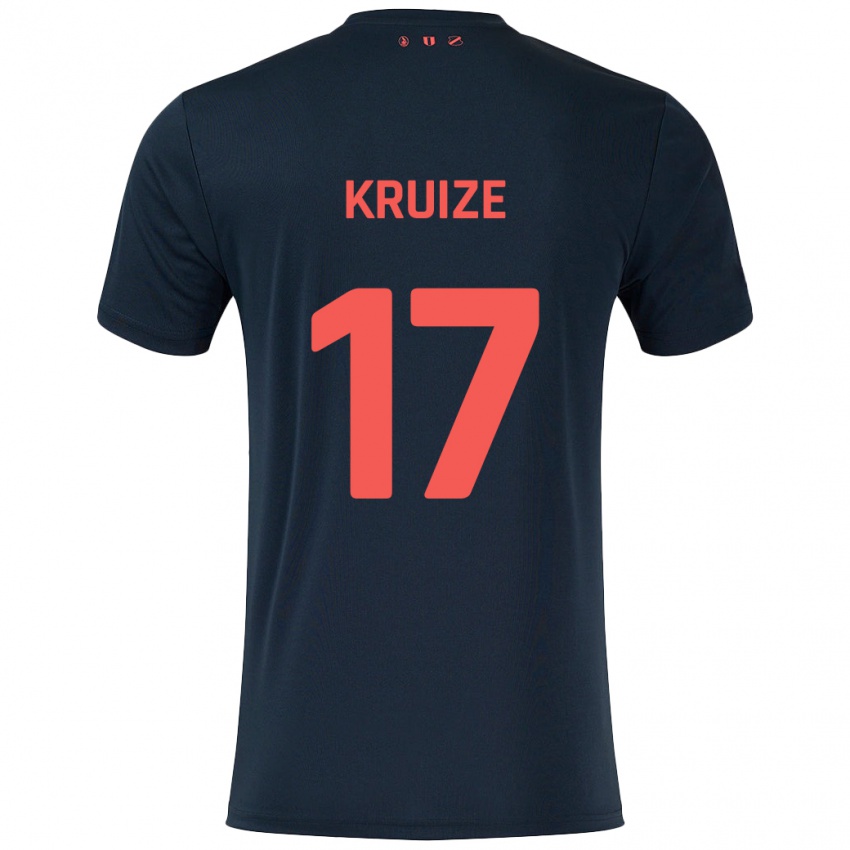 Kinderen Elisha Kruize #17 Zwart Rood Uitshirt Uittenue 2024/25 T-Shirt België