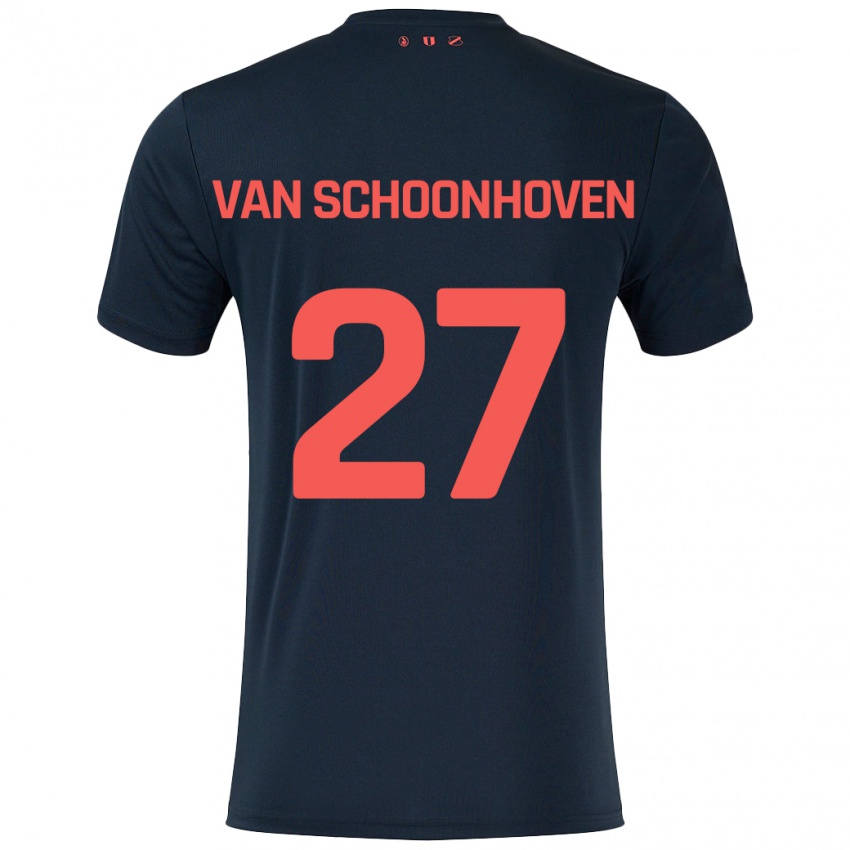 Kinderen Nurija Van Schoonhoven #27 Zwart Rood Uitshirt Uittenue 2024/25 T-Shirt België