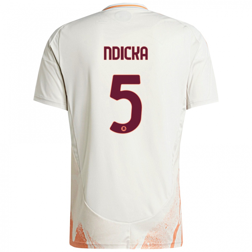 Kinderen Evan Ndicka #5 Crème Wit Oranje Uitshirt Uittenue 2024/25 T-Shirt België