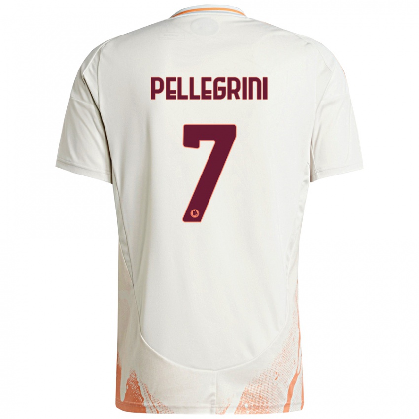 Kinderen Lorenzo Pellegrini #7 Crème Wit Oranje Uitshirt Uittenue 2024/25 T-Shirt België