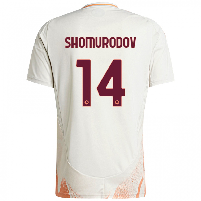 Enfant Maillot Eldor Shomurodov #14 Crème Blanc Orange Tenues Extérieur 2024/25 T-Shirt Belgique