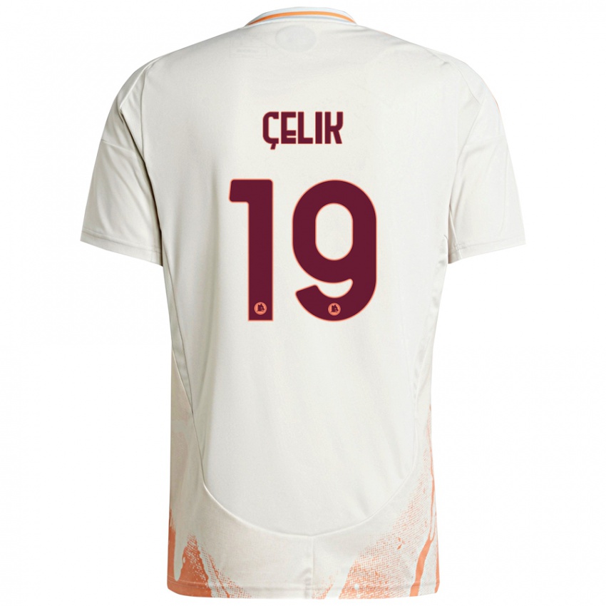 Enfant Maillot Zeki Celik #19 Crème Blanc Orange Tenues Extérieur 2024/25 T-Shirt Belgique