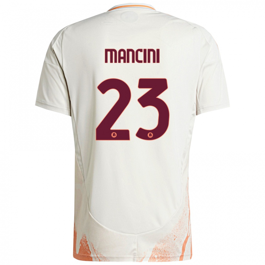 Kinderen Gianluca Mancini #23 Crème Wit Oranje Uitshirt Uittenue 2024/25 T-Shirt België