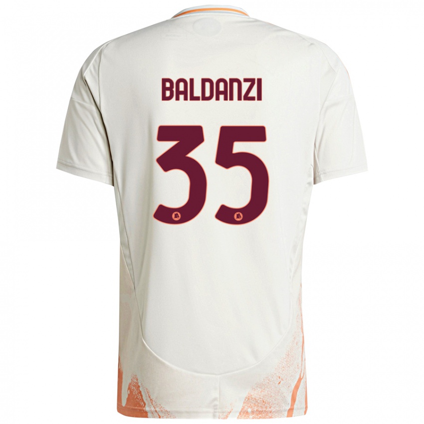 Enfant Maillot Tommaso Baldanzi #35 Crème Blanc Orange Tenues Extérieur 2024/25 T-Shirt Belgique