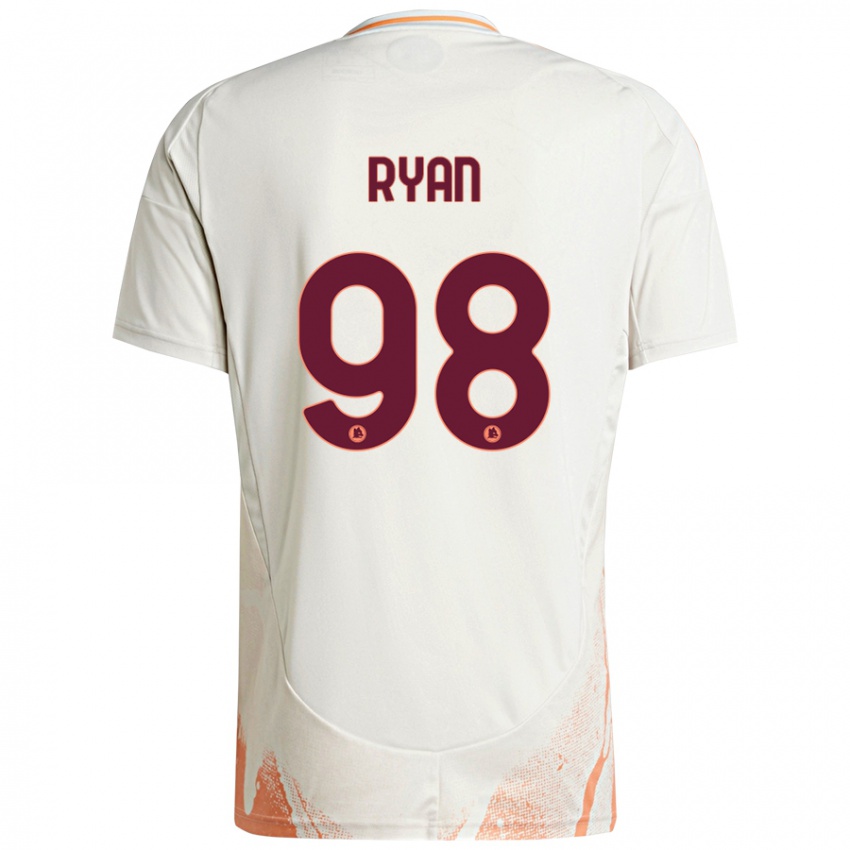 Enfant Maillot Mathew Ryan #98 Crème Blanc Orange Tenues Extérieur 2024/25 T-Shirt Belgique