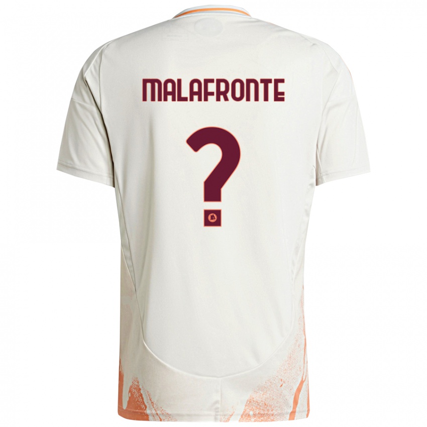 Enfant Maillot Matteo Malafronte #0 Crème Blanc Orange Tenues Extérieur 2024/25 T-Shirt Belgique