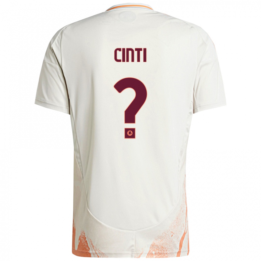 Enfant Maillot Valerio Cinti #0 Crème Blanc Orange Tenues Extérieur 2024/25 T-Shirt Belgique