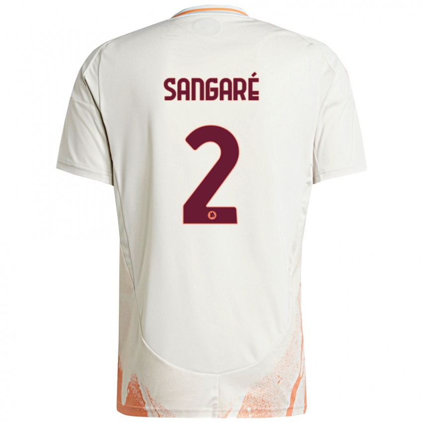 Enfant Maillot Buba Sangaré #2 Crème Blanc Orange Tenues Extérieur 2024/25 T-Shirt Belgique