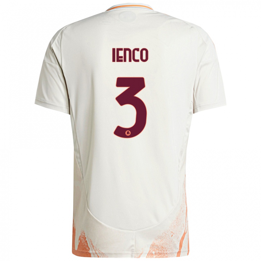 Enfant Maillot Simone Ienco #3 Crème Blanc Orange Tenues Extérieur 2024/25 T-Shirt Belgique