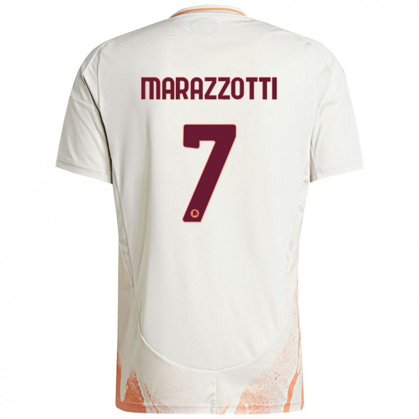 Enfant Maillot Fabrizio Marazzotti #7 Crème Blanc Orange Tenues Extérieur 2024/25 T-Shirt Belgique