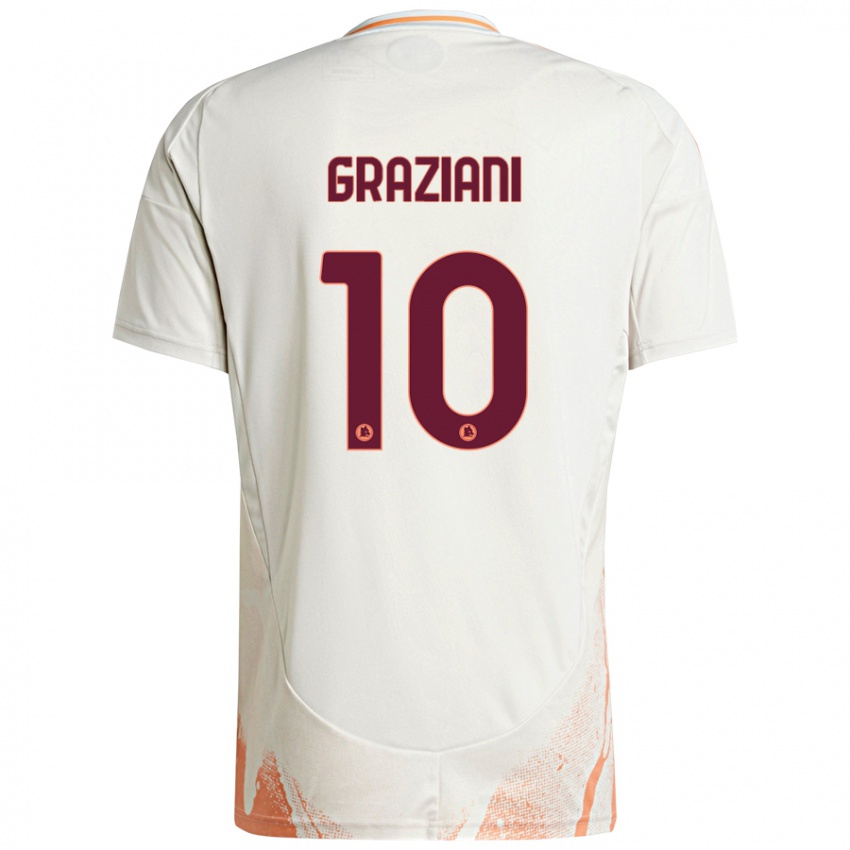 Enfant Maillot Leonardo Graziani #10 Crème Blanc Orange Tenues Extérieur 2024/25 T-Shirt Belgique