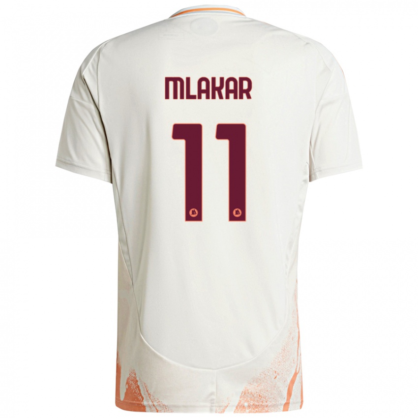 Enfant Maillot Luka Mlakar #11 Crème Blanc Orange Tenues Extérieur 2024/25 T-Shirt Belgique