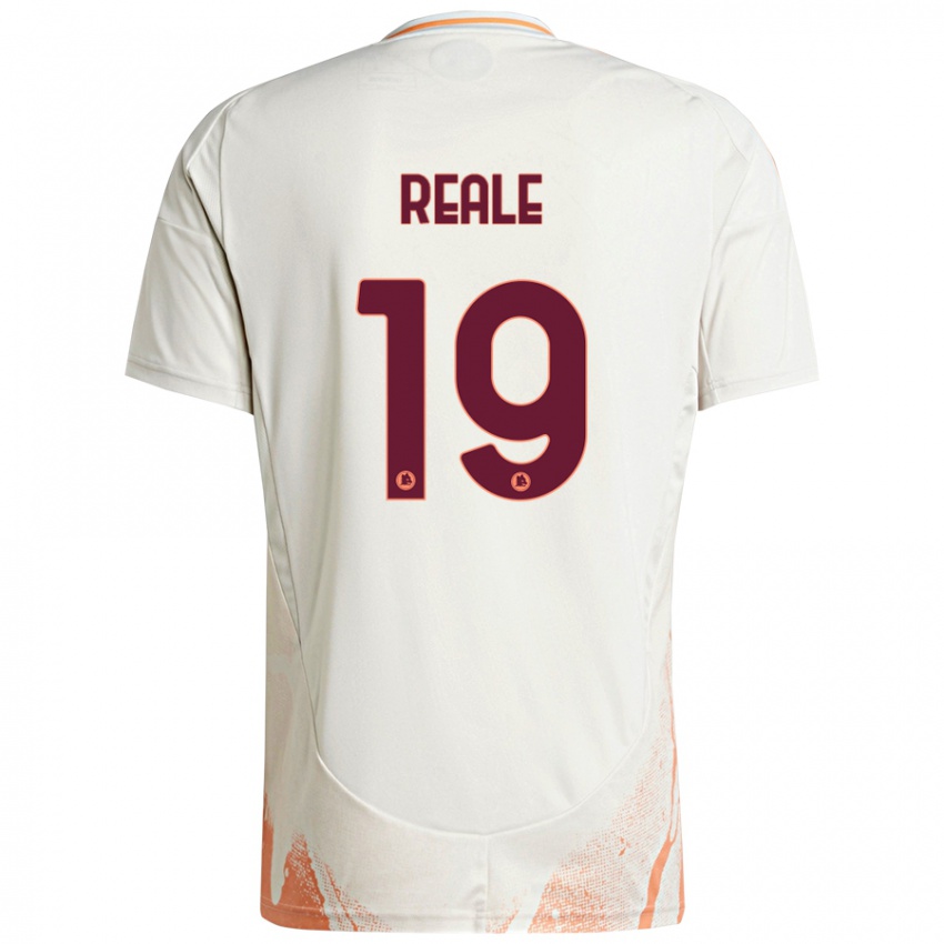 Enfant Maillot Filippo Reale #19 Crème Blanc Orange Tenues Extérieur 2024/25 T-Shirt Belgique