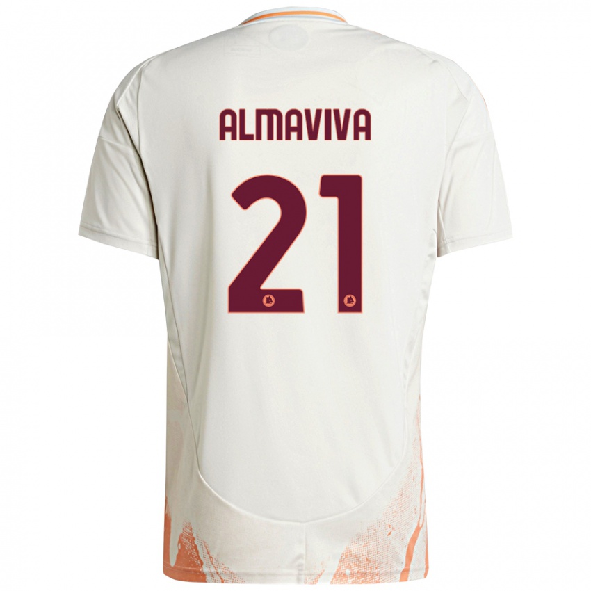 Enfant Maillot Mattia Almaviva #21 Crème Blanc Orange Tenues Extérieur 2024/25 T-Shirt Belgique