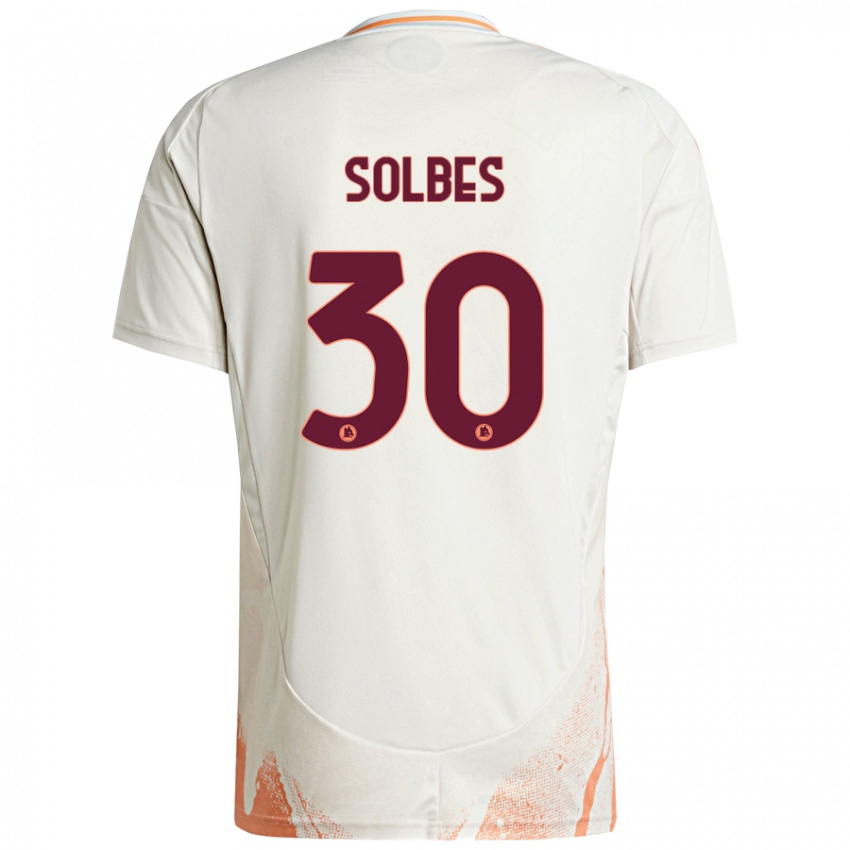 Enfant Maillot Ricardo Solbes #30 Crème Blanc Orange Tenues Extérieur 2024/25 T-Shirt Belgique