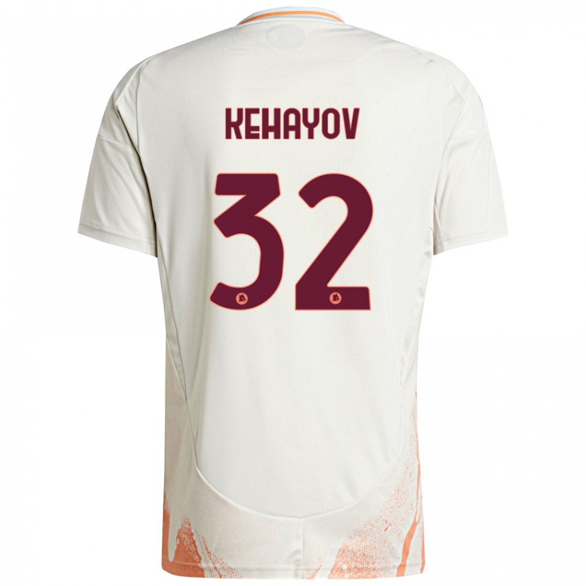 Enfant Maillot Atanas Kehayov #32 Crème Blanc Orange Tenues Extérieur 2024/25 T-Shirt Belgique