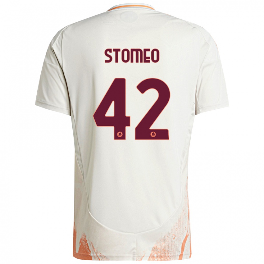 Enfant Maillot Giorgio Stomeo #42 Crème Blanc Orange Tenues Extérieur 2024/25 T-Shirt Belgique