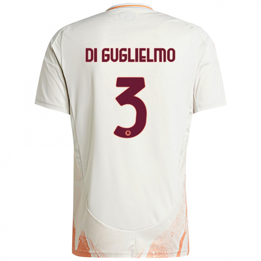 Enfant Maillot Lucia Di Guglielmo #3 Crème Blanc Orange Tenues Extérieur 2024/25 T-Shirt Belgique