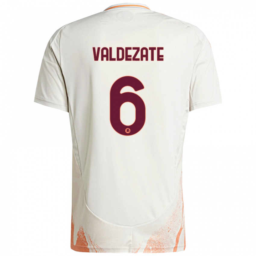 Enfant Maillot Oihane Valdezate #6 Crème Blanc Orange Tenues Extérieur 2024/25 T-Shirt Belgique