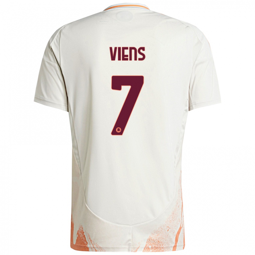 Enfant Maillot Evelyne Viens #7 Crème Blanc Orange Tenues Extérieur 2024/25 T-Shirt Belgique