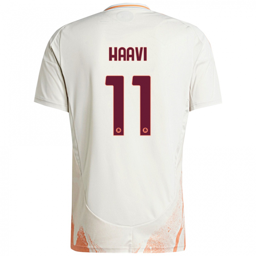 Enfant Maillot Emilie Haavi #11 Crème Blanc Orange Tenues Extérieur 2024/25 T-Shirt Belgique