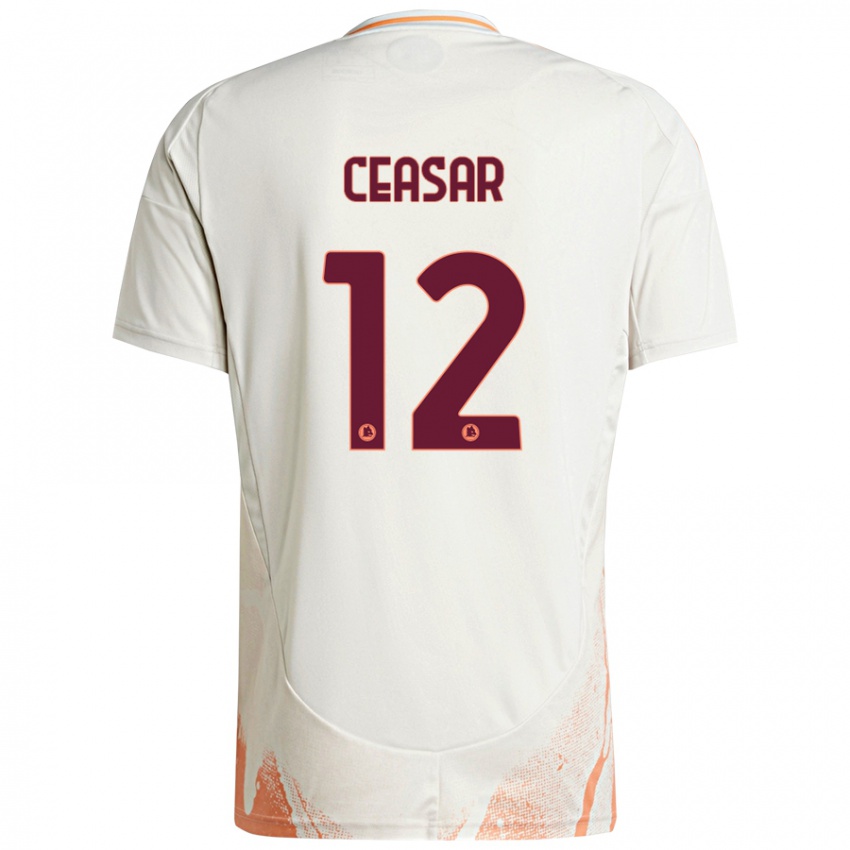 Enfant Maillot Camelia Ceasar #12 Crème Blanc Orange Tenues Extérieur 2024/25 T-Shirt Belgique