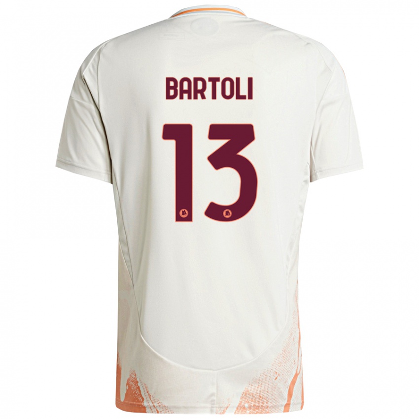 Enfant Maillot Elisa Bartoli #13 Crème Blanc Orange Tenues Extérieur 2024/25 T-Shirt Belgique